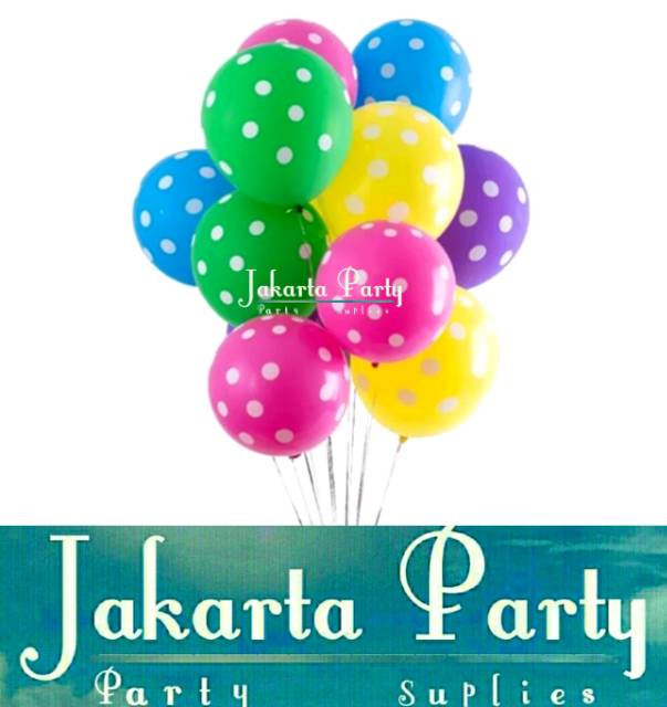 Balon Latek Hijau Polkadot