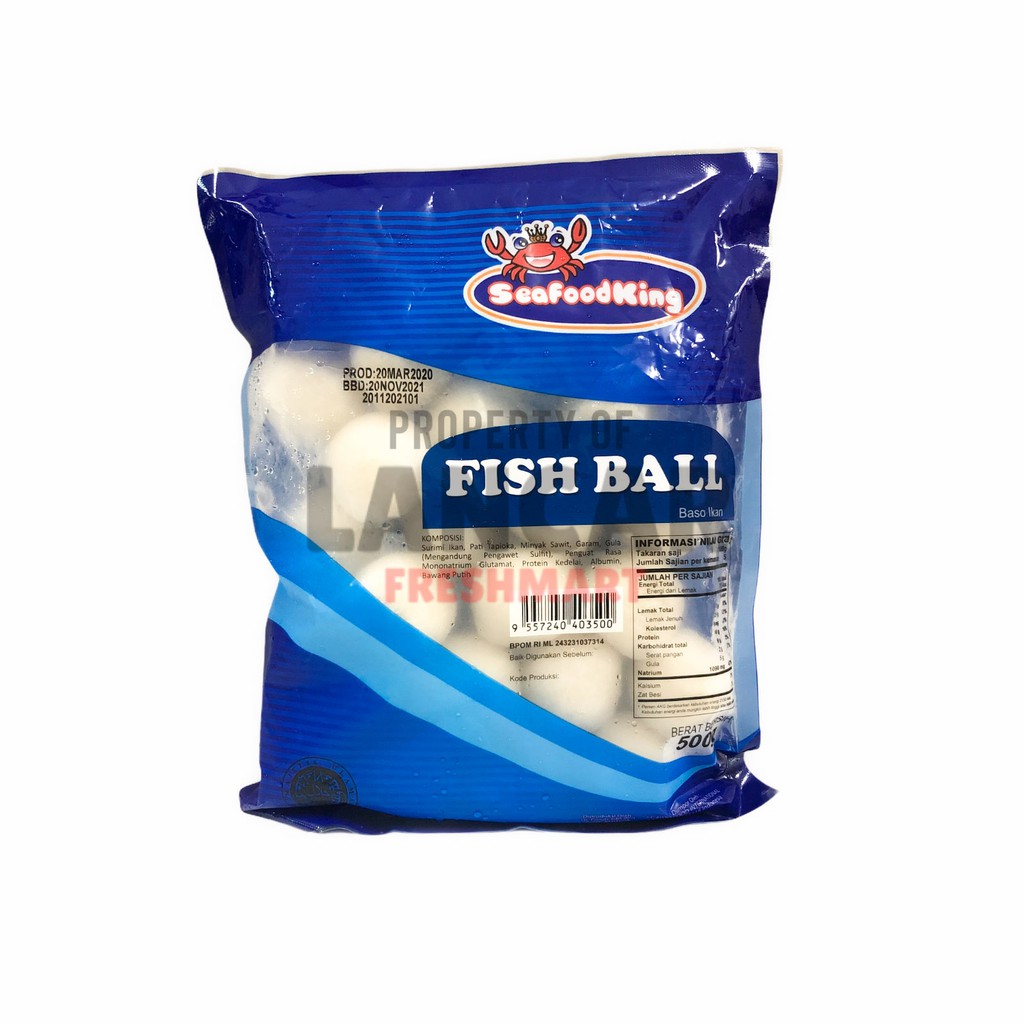 SEAFOODKING WHITE FISH BALL (B) 500GR / BAKSO IKAN REBUS 500GR