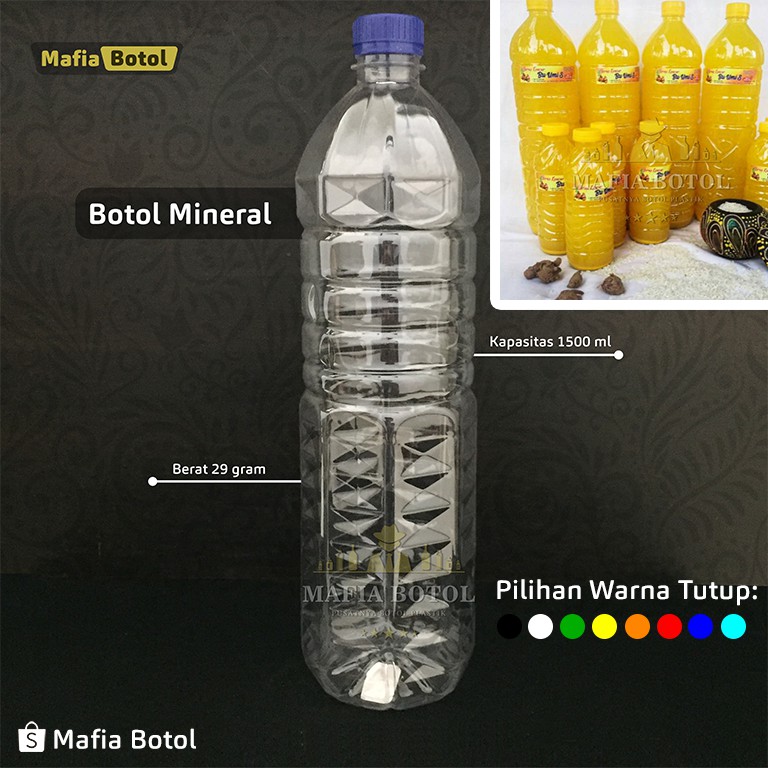 Botol Plastik Mineral Minuman Minum Aqua Kosong baru besar polos 1,5 /