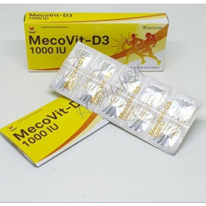 Vitamin D3 1000iu Mecovit d3 1000iu harga per STRIP isi 10tablet vitamin D3 1000iu