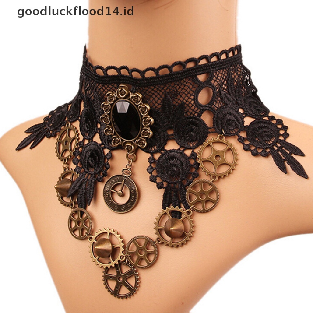 [OOID] Vintage Lace Gothic Steampunk Collar Choker Pendant Necklace Charm Jewelry Gift ID