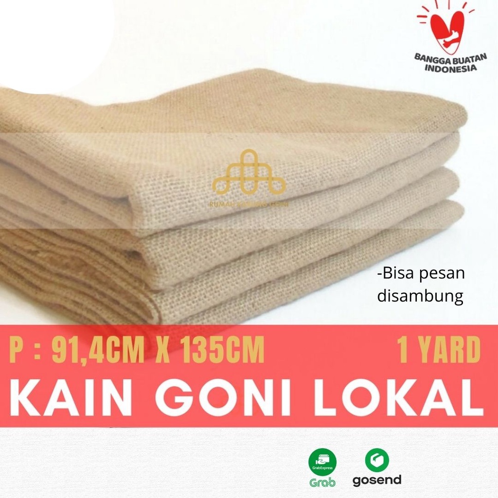 Kain Goni Lokal Grade A - P 91.4 CM x L 135 CM - Bahan Kain Karung Goni Berkualitas - Burlap DIY Craft