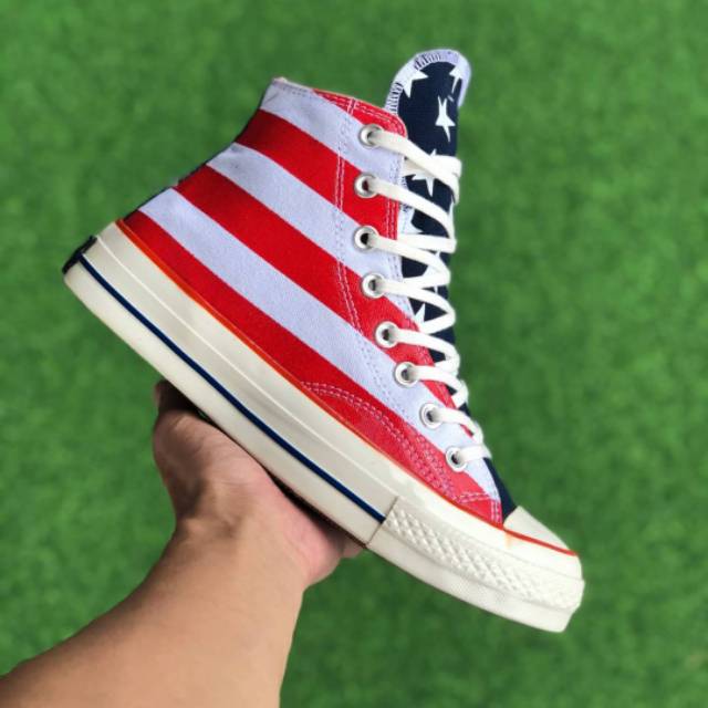Sepatu Converse Chuck Taylor All Star 70s High "John Varvatos" American Flag Red Blue White