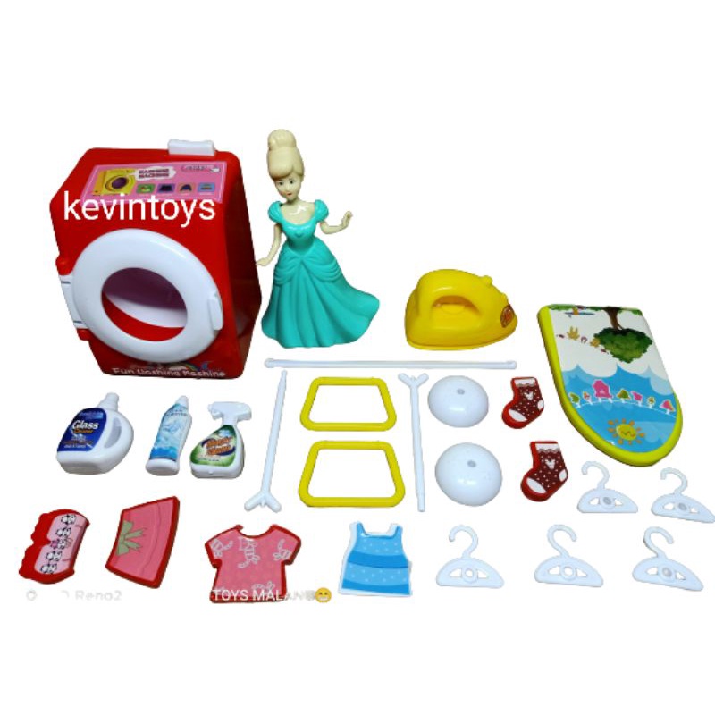 MI 32 MAINAN LAUNDY SET PLUS BONEKA DAN ALAT SETRIKA / MAINAN MESIN CUCI LENGKAP DENGAN PERALATAN NYA