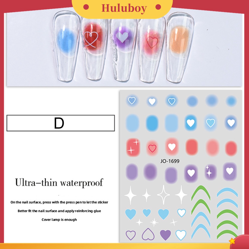 Huluboy Huluboy♡ Stiker Kuku 3D Desain Hati Warna Pink Untuk Anak Perempuan