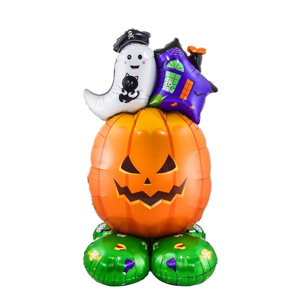 【 ELEGANT 】 Dekorasi Pesta Halloween Penyihir Kreatif, Pohon, Labu Bentuk Kartun Foil Mainan Anak