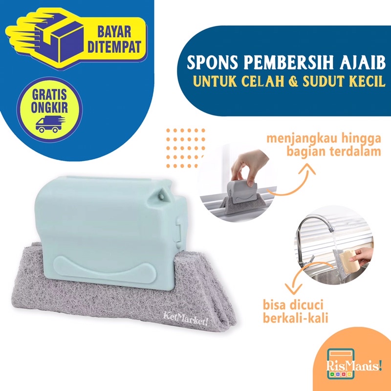 GAP CLEANER SPONGE - Spons Cuci Sikat Pembersih Sudut Sempit Spon Celah Kecil Jendela Pintu Wastafel