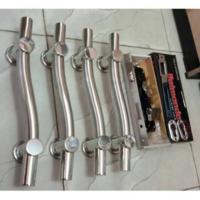 Handle pintu stainless S 33cm 2set+kunci