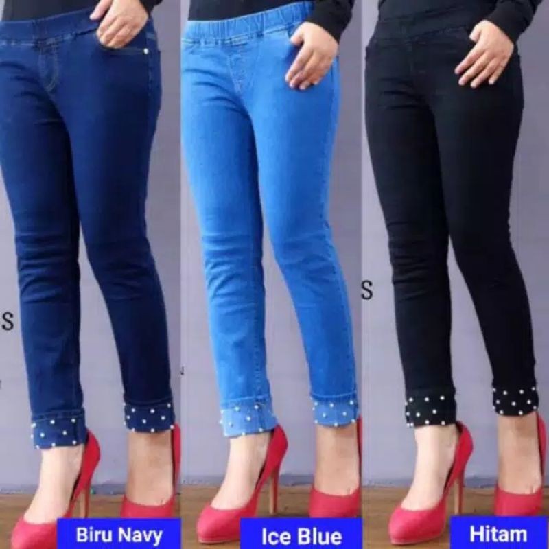 Legging jeans mutiara || Jeans legging mutiara lipat bawah (JLA) 4.9