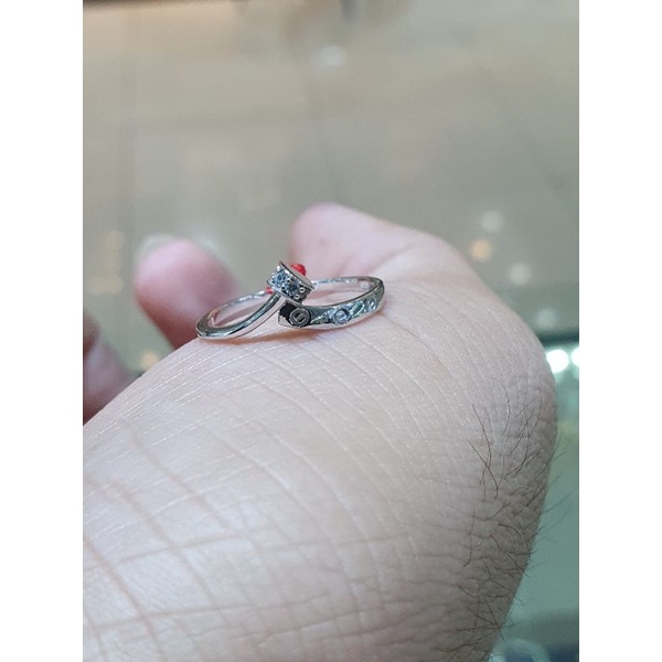 cincin paku nonjol emas putih
