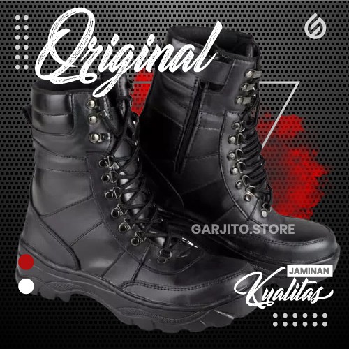 SEPATU SAFETY TENTARA POLISI KICKERS PDL KULIT ASLI BOOTS TACTIC