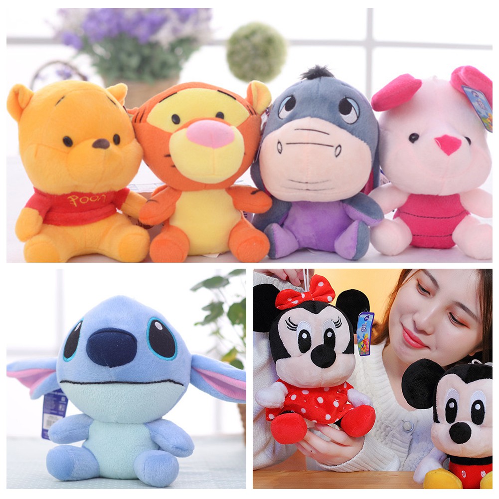 (Tk) Mainan Boneka Winnie The Pooh Bahan Plush Ukuran 18cm Untuk Anak Perempuan