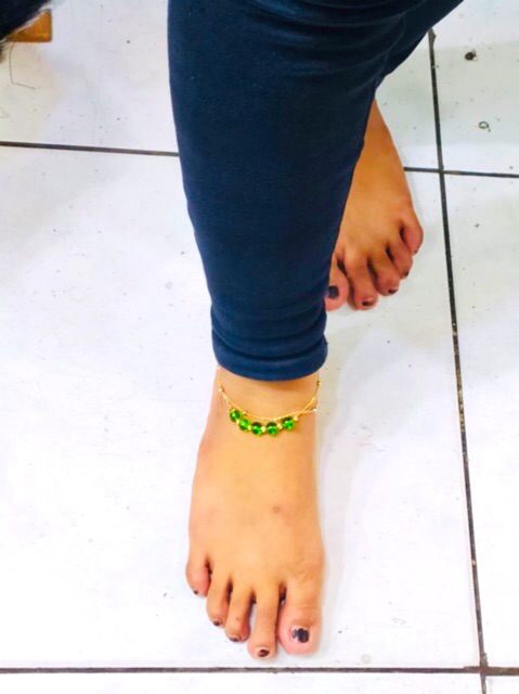 Gelang kaki wanita / gelang kaki dobel / gelang kaki batu / gelang kaki lapis emas / replika emas