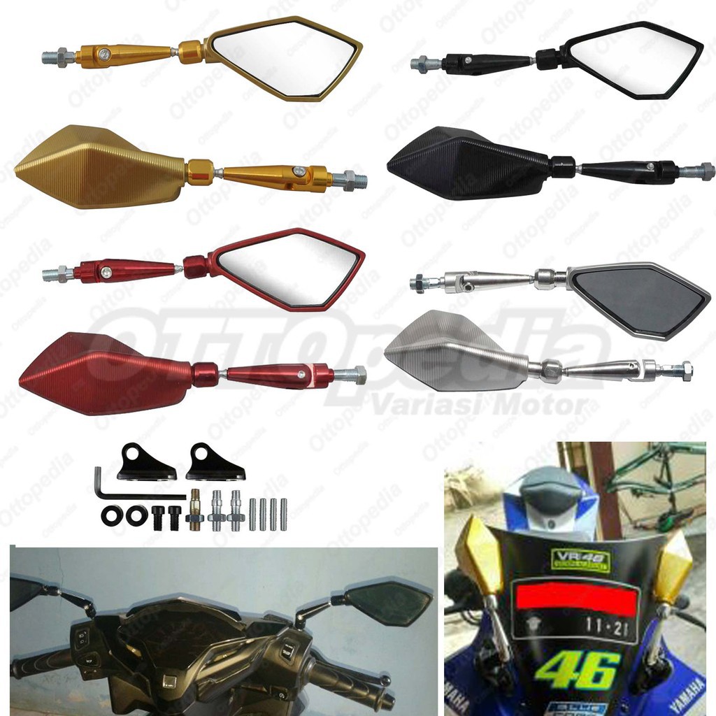 Agras Kaca Spion Sepion Rx King Fairing Tomok Cnc Hitam 