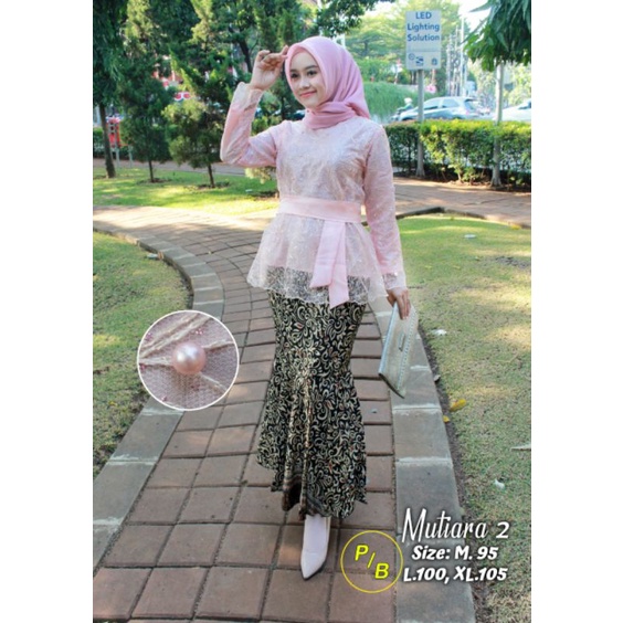 Setelan Kebaya Brukat Tulle Modern Model Mutiara