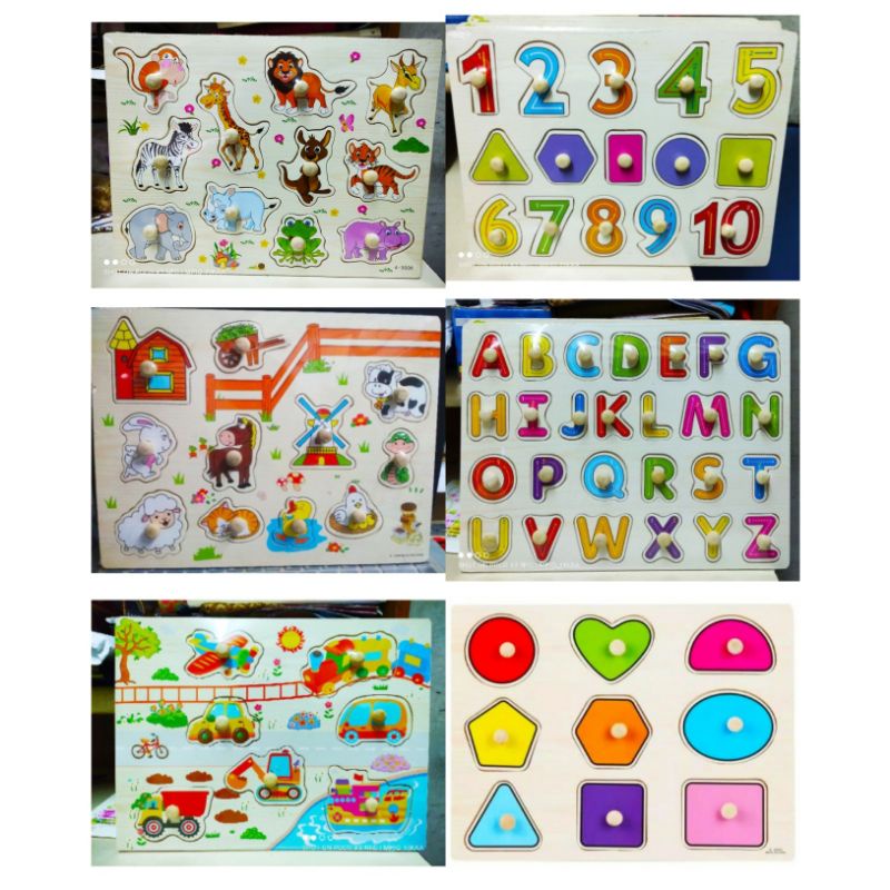 Puzzle Knob Edukasi Anak / Our Dream Toys / Puzzle Kayu / Mainan kognitif anak