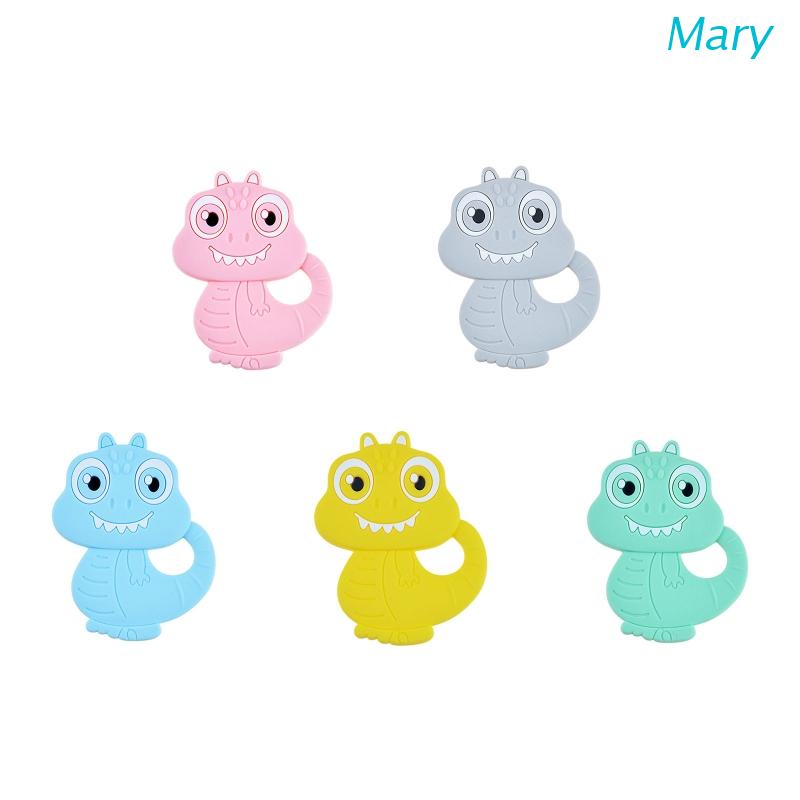 Mary Mainan Teether Bayi Bentuk Kartun Dinosaurus Bahan Silikon Food Grade BPA Free