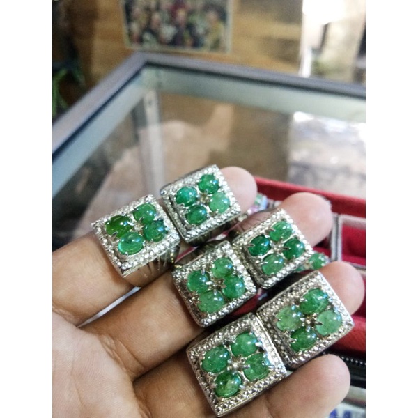 NATURAL EMERALD BERLY cincin alfaka sufer batu jamrud asli100%