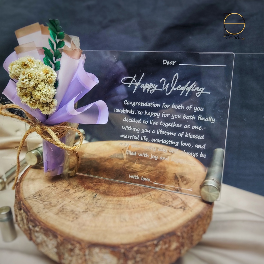 Gift Card Stand Akrilik Siluet / Foto / Buket Bunga Mini