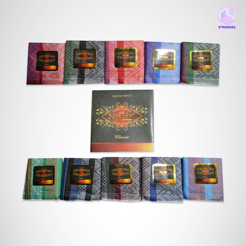Sarung Syair Salur Lebar & Strimin Sarung Syair Polos Batik Kain Sarung Pria