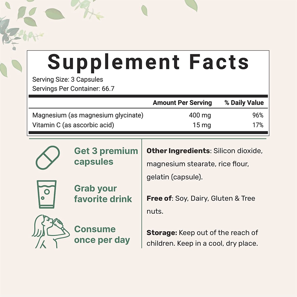 Micro Ingredients Microingredients Magnesium Glycinate 400mg &amp; Citrate 400mg