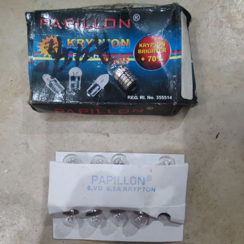 Bola lampu senter bagus drat Papillon Krypton 6v 6.5A
