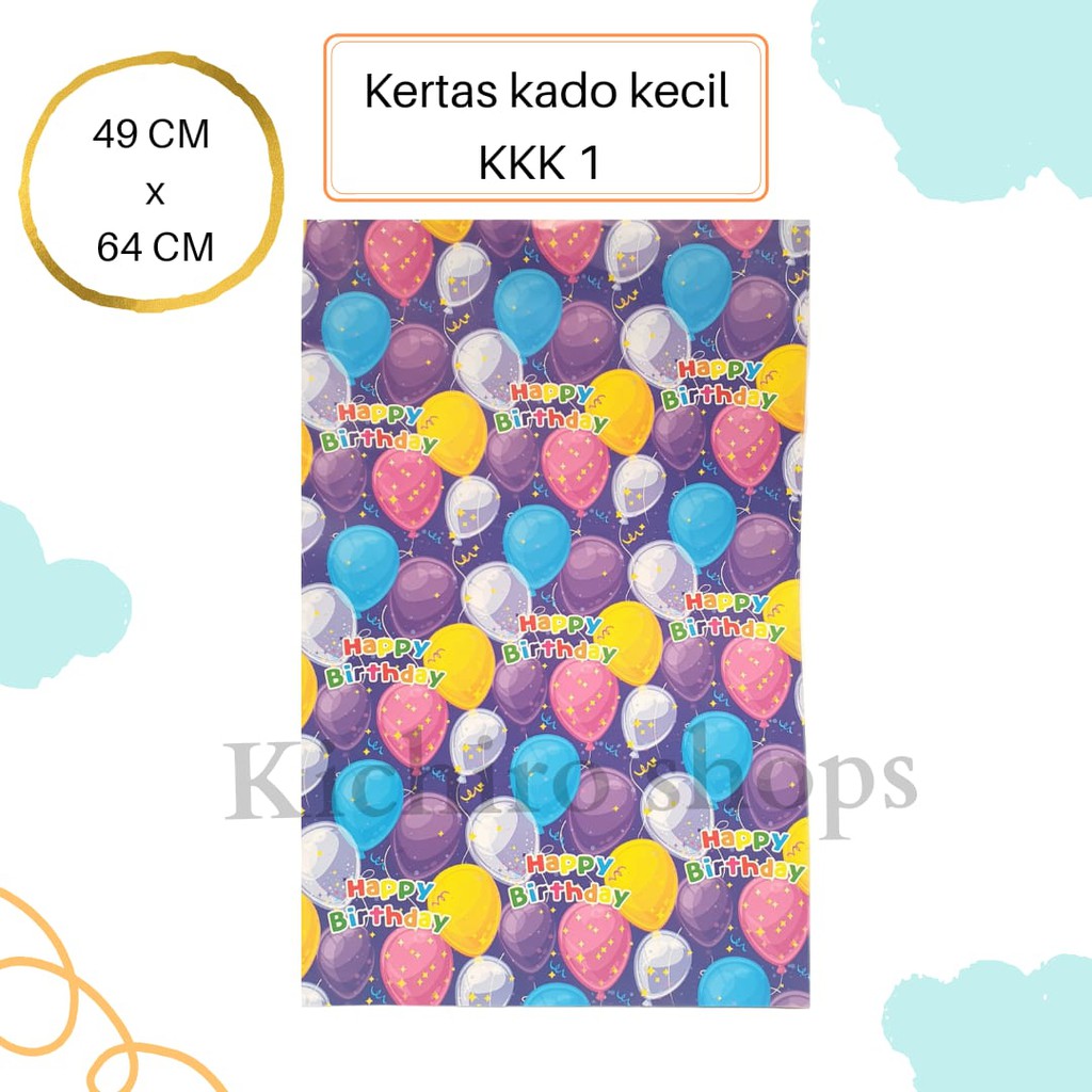 Extra Kertas Kado Kecil (Free Birthday Card Tag& Pita Serut )- Kichiro Shops
