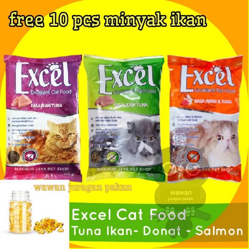 PAKAN KUCING EXCEL FREE 10 MINYAK IKAN