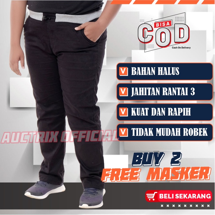 Celana Panjang Pria Chino Original Jumbo Big Size Reguler Fit Chinos Cowok Asli Distro Pinggang Karet Melar