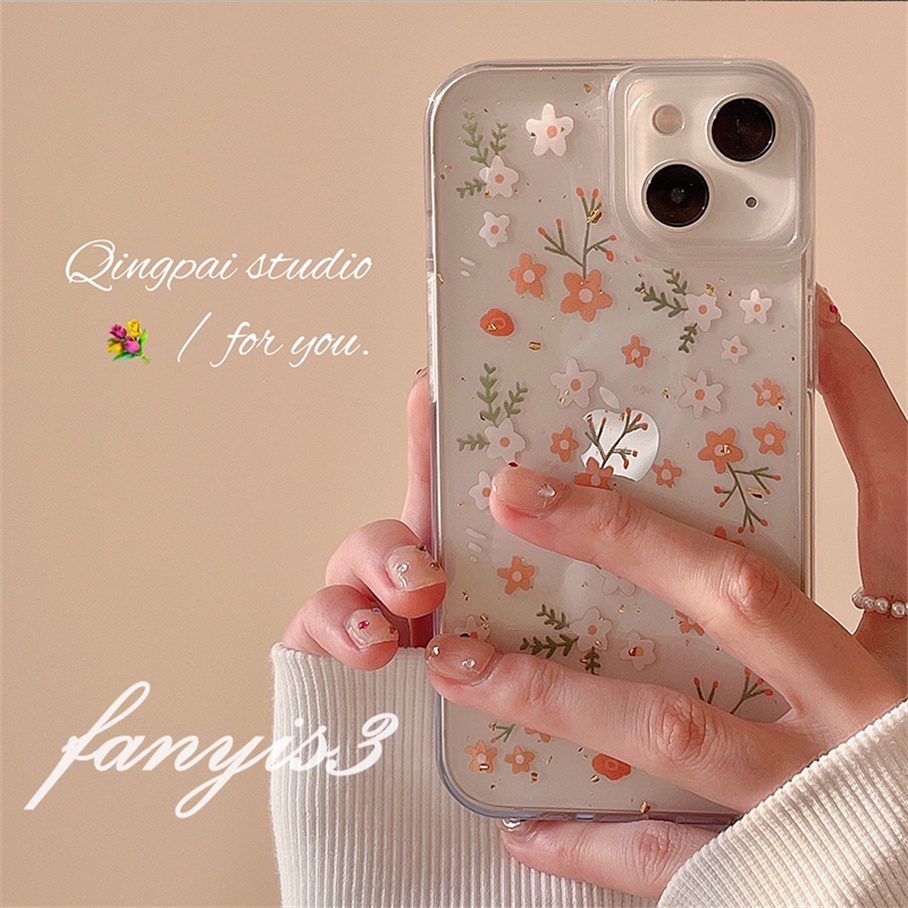 Compatible For iPhone 14 13 12 11 Pro Max XS Max XR X XS 8 7 6s 6 Plus 12 13 Mini SE 2020 INS Flowers Phone Case Clear TPU Soft Protective Cover