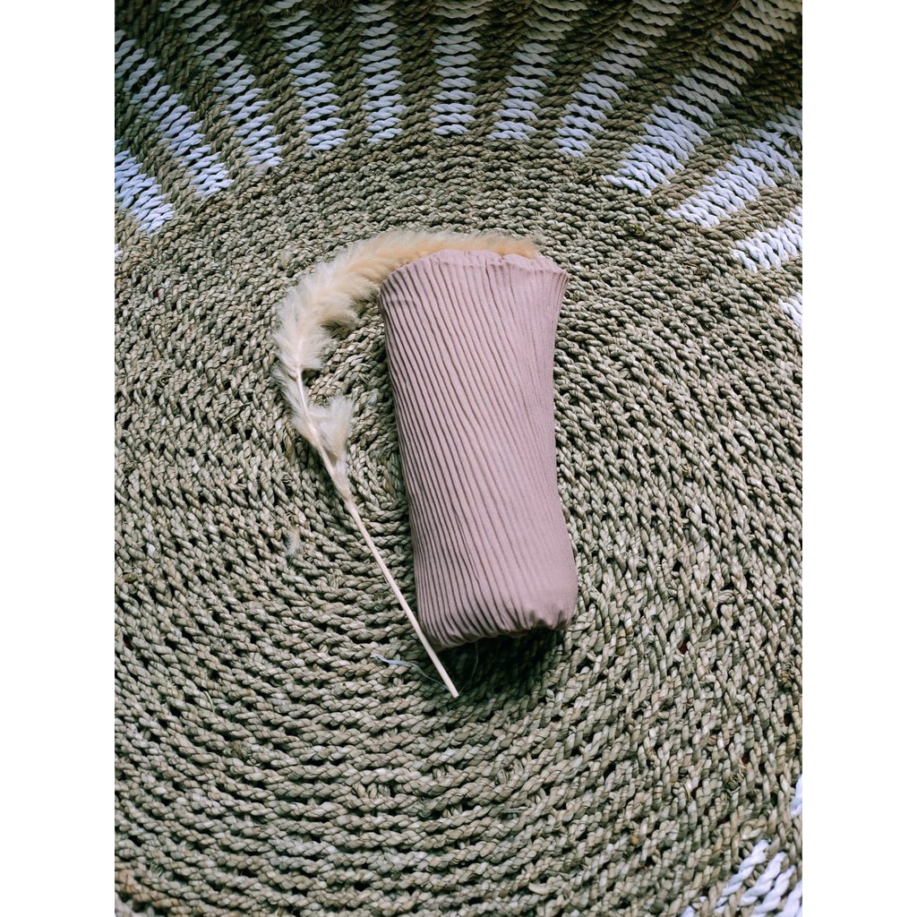 BEST SELLER Pashmina Plisket Premium Quality 75x180 cm Pashmina Plisket Shawl lidi PLEATED SHAWL-mocca