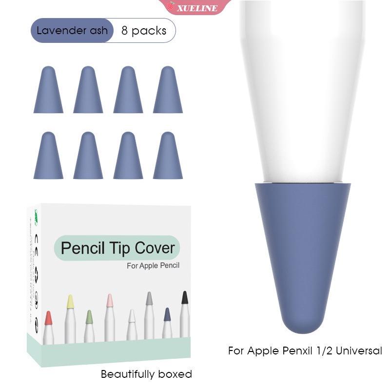 8pcs Cover Ujung Pensil Apple 1 2 Generation Bahan Silikon