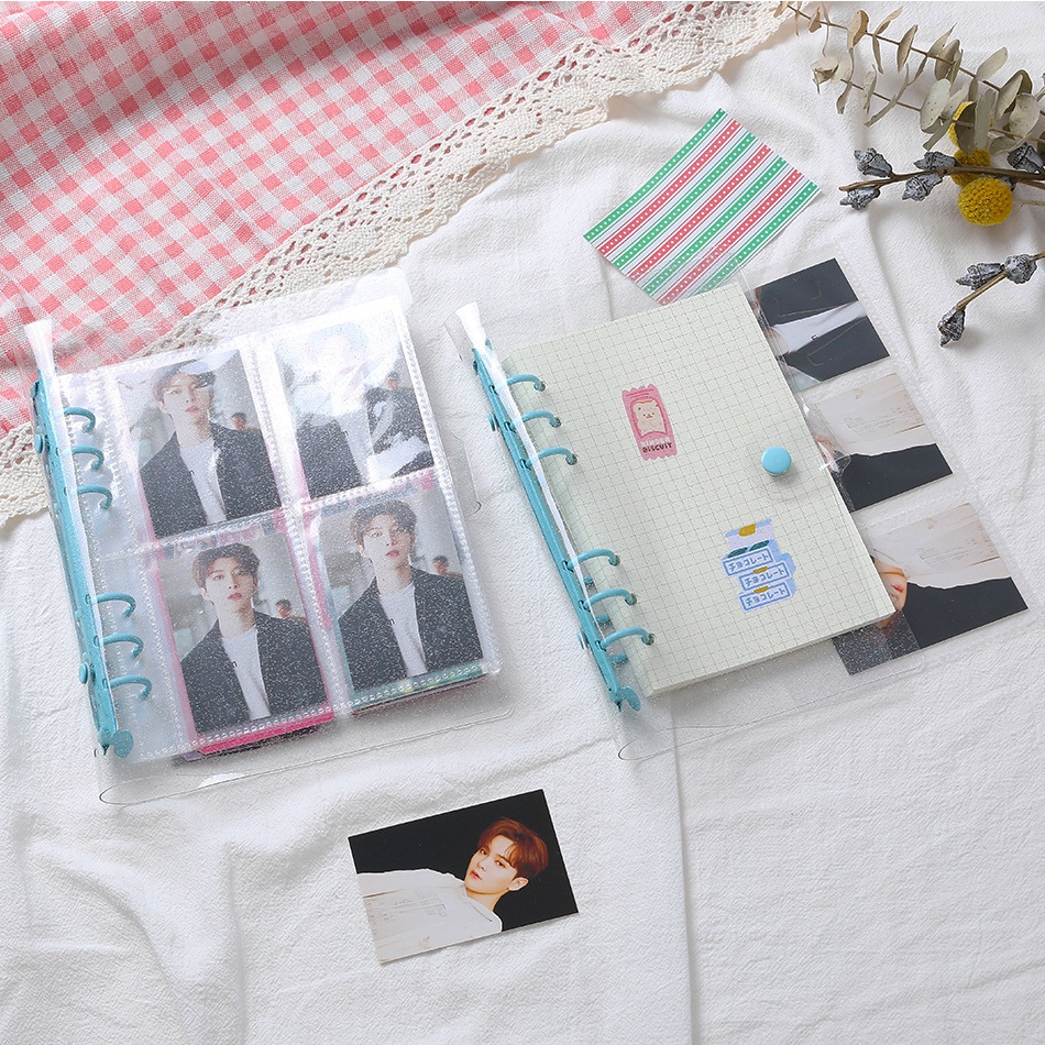 A5/A6 Transparent Binder Shell 1 Pocket 2 Pockets 4 Pockets Loose Leaf Sleeves Photo Album Photocard Organizer Sticker Card Holder