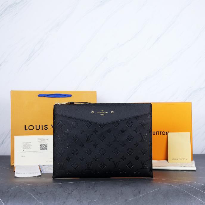 POUCH LV LOUIS VUITTON DAILY EMPRIENTE LEATHER BLACK CLUTCH MIRROR 1:1