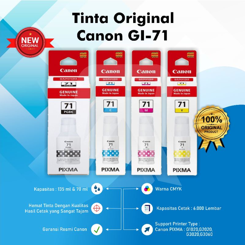 Tinta Canon GI-71 GI71 GI 71 G1020 G2020 G3020 G3060