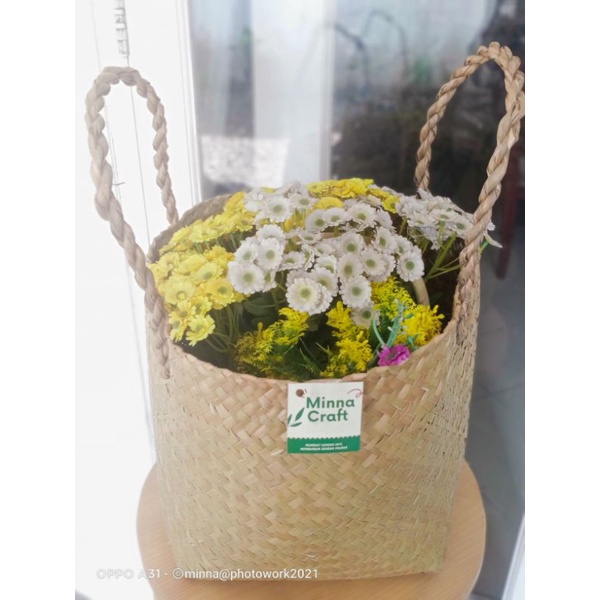 Tas Anyaman Purun Tas Purun Jumbo XXL 30x30x30 cm Tas Purun Polos Natural Tas Purun Hampers Tas Good