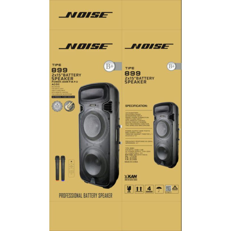 Speaker Portable Meeting Wireless Noise 15x2 - 899B+ 15"inch double