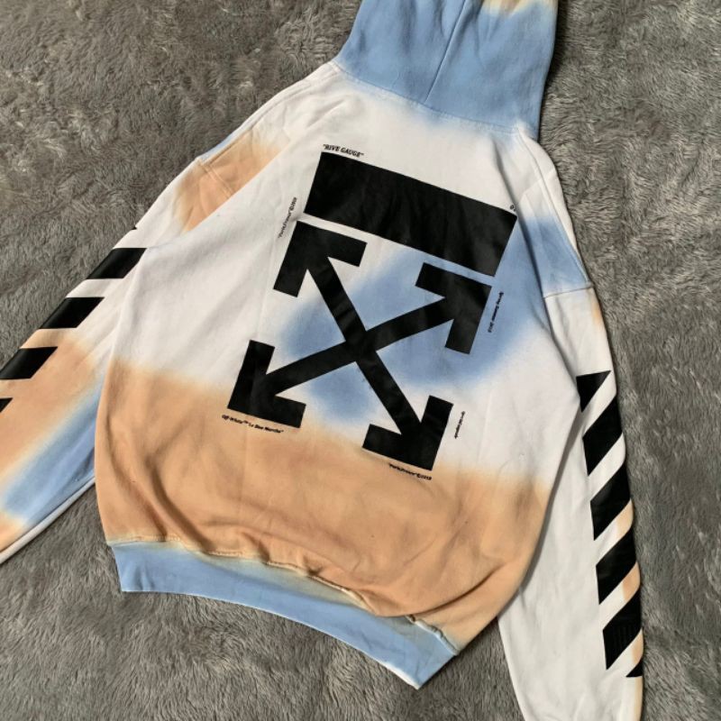 Sweater Hoodie Off White Tie Dye Fulltag &amp;, Lebel