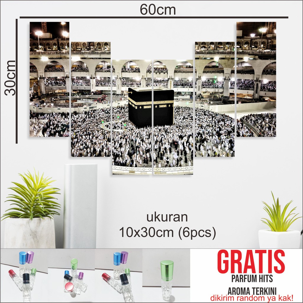 IDE417  -GRATIS parfum hiasan dinding puzzle ka'bah