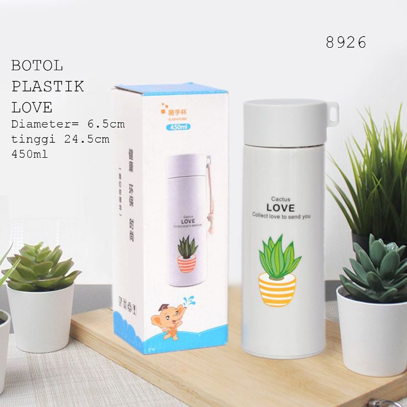 BOTOL MINUM PLASTIK LOVE 8926