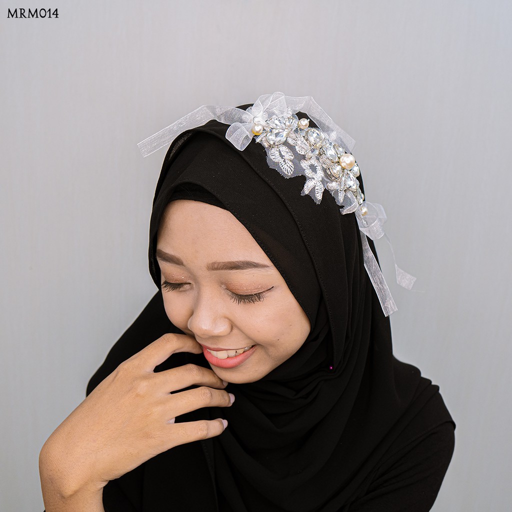 [PRODUK TERBATAS] SETELAN TIARA PENGANTIN ASESORIS FASHION LACE BUNGA MRM014