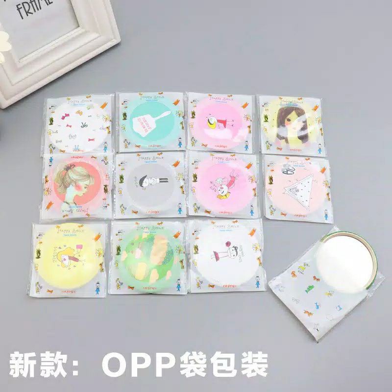 Cermin Kaca Bulat Kecil Dandan Rias Motif Kartun Lucu Murah Make Up Kosmetik Cosmetic-2