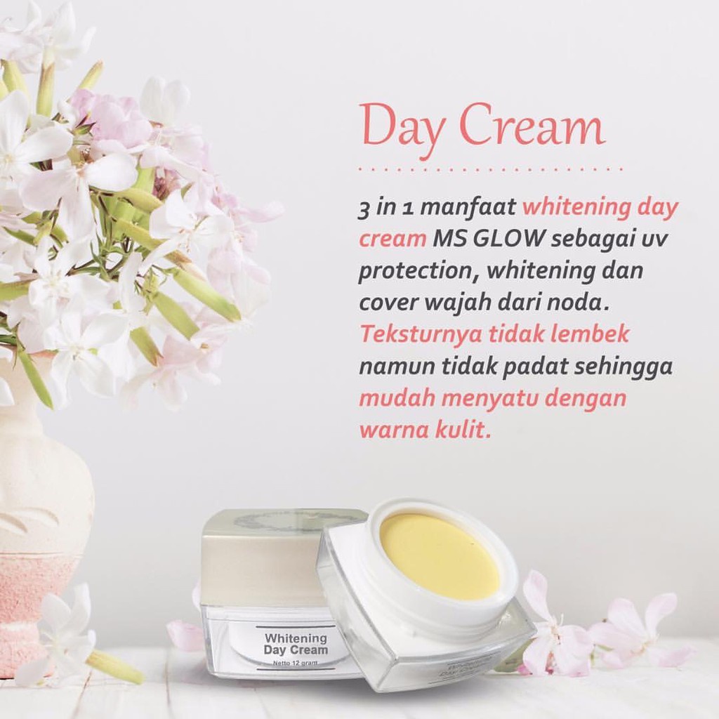 MS GLOW WHITENING DAY CREAM / MS GLOW DAY CREAM / CREAM PAGI MS GLOW ORIGINAL MURAH