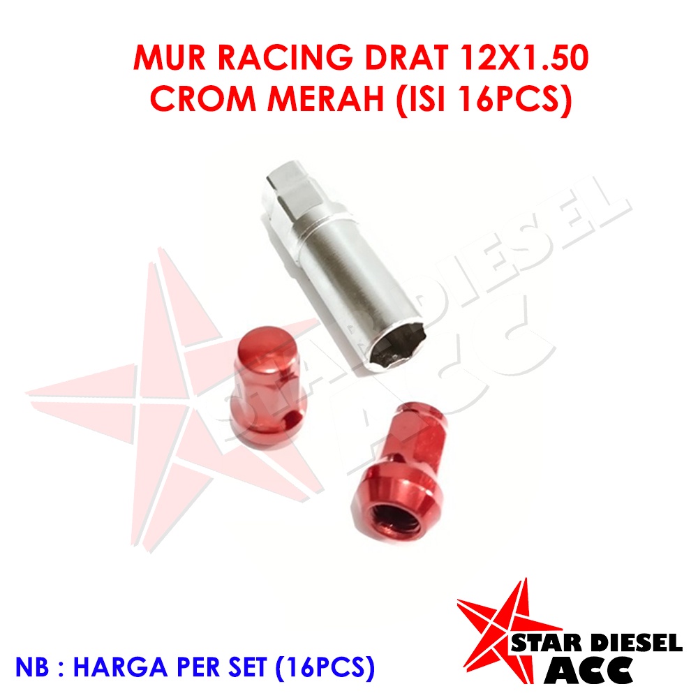 BAUT RODA  MOBIL UNIVERSAL  DRAT 12X1.5 MUR RODA AVANZA BRIO MOBILIO CRV CIVIC KUDA MUR RACING YARIS
