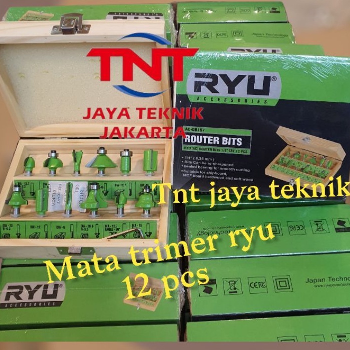 RYU MATA PROFIL TRIMMER KAYU SET 12 PCS / MATA TRIMMER ROUTER KAYU RYU