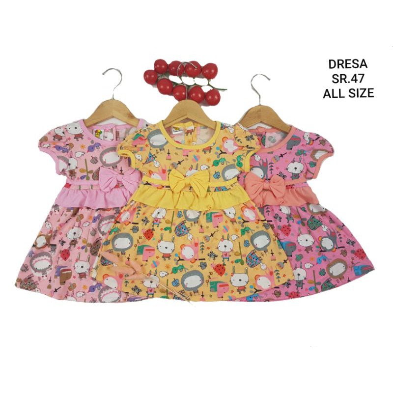 DRESS FASHION ANAK PEREMPUAN 1-2TAHUN KARAKTER FASHION CUTE