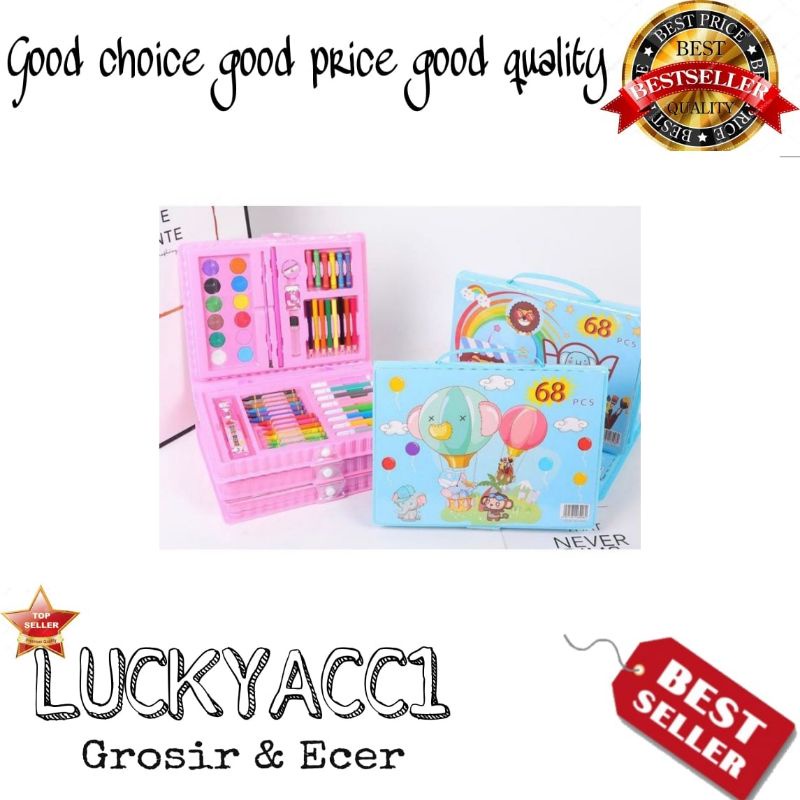 

LC - Art set 68 IN 1 Artset 68 PCS Pensil Warna Crayon Full Set Alat Lukis Pencil Menggambar