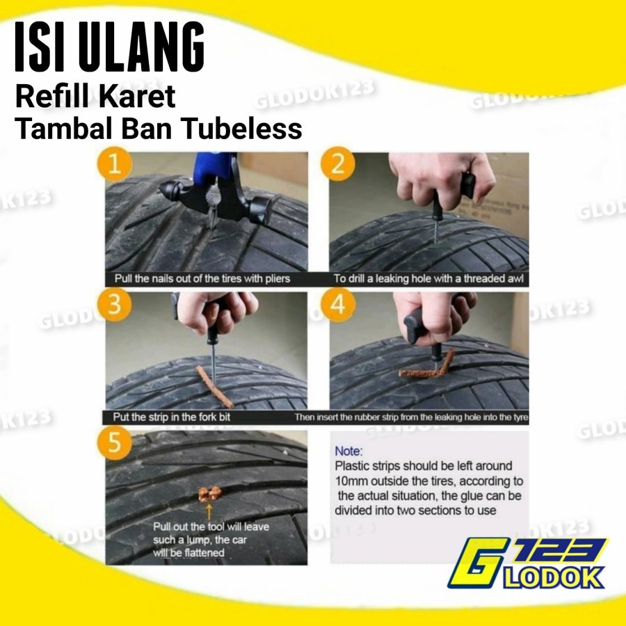 Refill Isi Karet Ban Tubles Ulang Tambal Ban Lem Cacing Mobil Motor