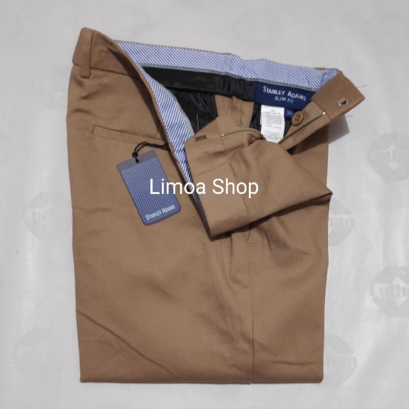 Celana Chino STANLEY ADAMS Khaki Slimfit Bahan Stretch / Melar  SA 22