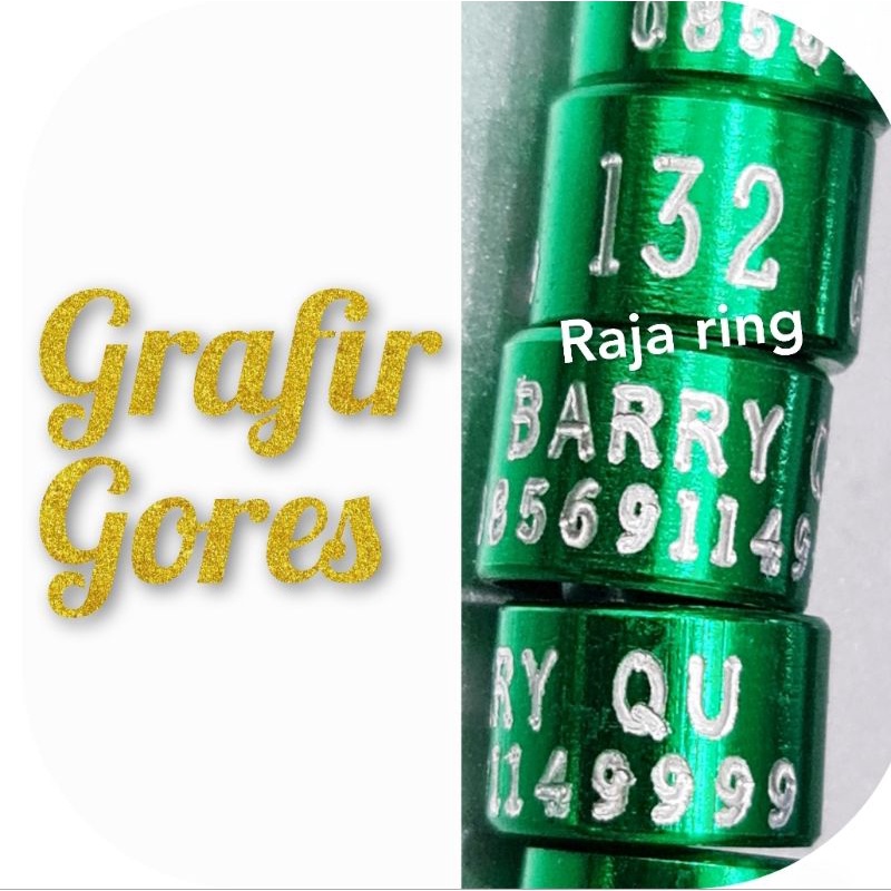 RING BURUNG GRAFIR GORES KOMPUTERISASI, CINCIN BURUNG GRAFIR UNTUK MERPATI, PERKUTUT, LOVEBIRD DLL ,